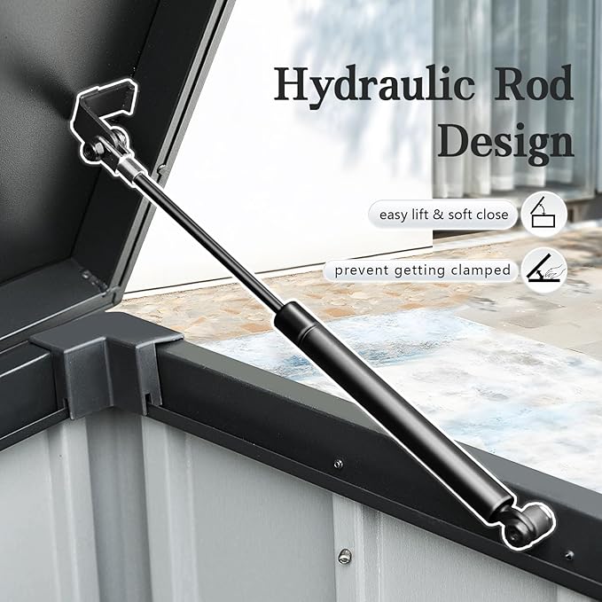 Domi 200-Gallon Outdoor Storage Box – Waterproof, Lockable Storage Cabinet for Patio Furniture, Garden Tools & Pool Supplies – Large Metal Storage for Cushions, Toys & More