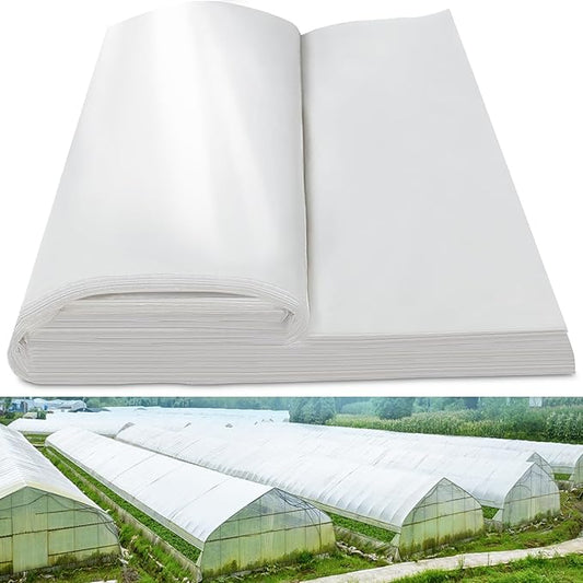 24x50 FT Clear Greenhouse Film Plastic Sheeting, Greenhouse Polyethylene Plastic Film 6 mil Thickness Replacement Cover, UV Resistant, Plant Covers Freeze Protection for Windproof Frost& Dust Proof