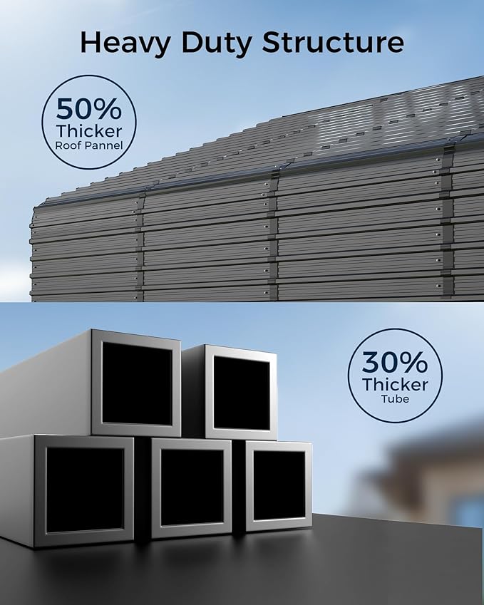 12x20FT Heavy Duty Metal Carport Kit, Galvanized Permanent Shelter for Pickup Trucks, Tractors, RVs - Extra Sturdy Frame with Enhanced Anchoring System & Snow Load Capacity