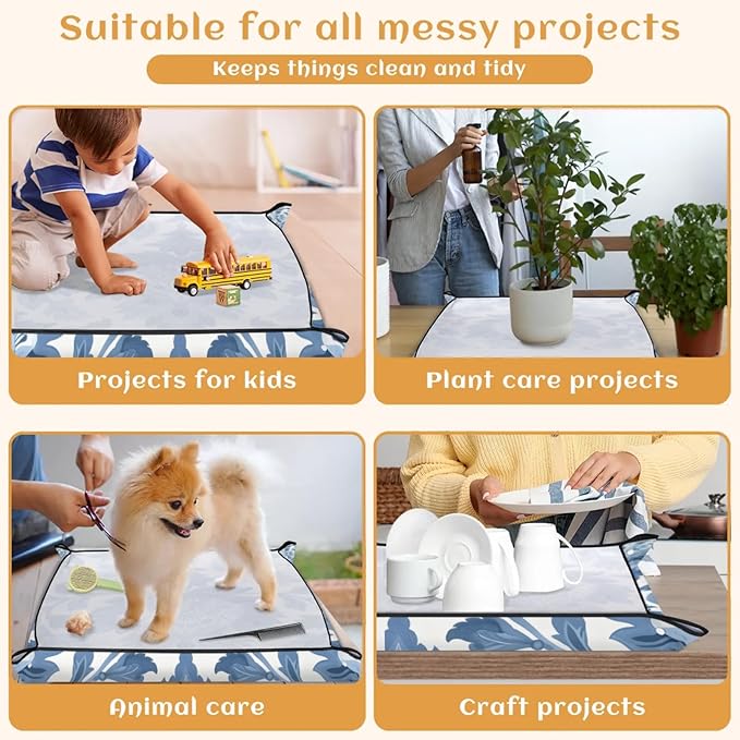 Flower Aztek Foldable Garden Hand Transplanting Succulent Tools,Waterproof Thickened Repotting Mat Plant Tag, Miniature Planting Indoor Fairy Care,Potting,Cactus,Houseplant Bonsai Tool Kit Gift