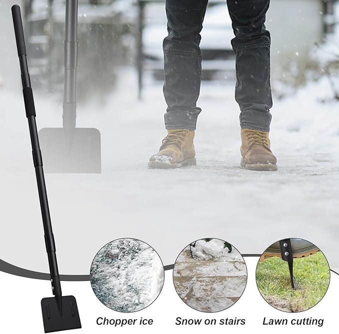 Ice Chopper, 67 Inch Tall & 1-1/4 Inch Diameter Heavy Duty Stainless Steel Ice Scraper for Driveway Garages Yards Outdoor Stairs