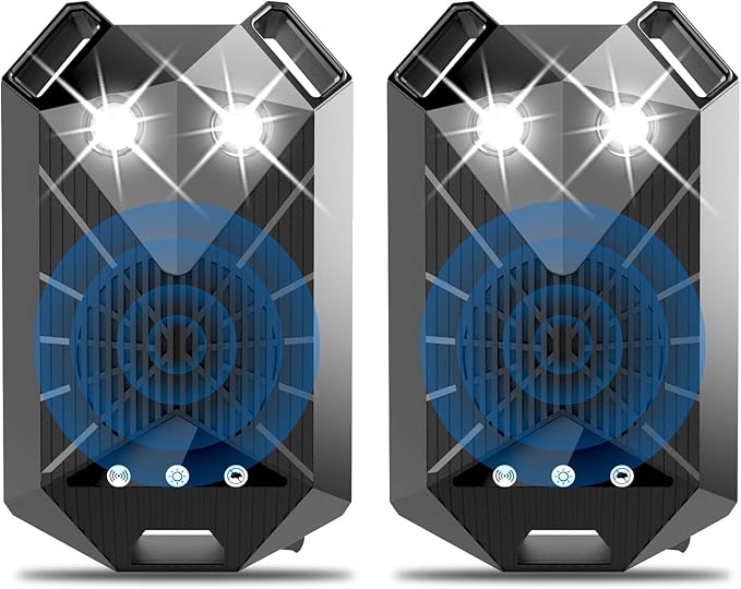 Tirgo 2PCS Car Rodent Repeller Under Hood, Ultrasonic Plug-in Mouse Repellent with Strobe Light, Battery Powered Keep Mice Out of Cars Engines, Indoor, Outdoor, Garage, Hoom (Eagle)