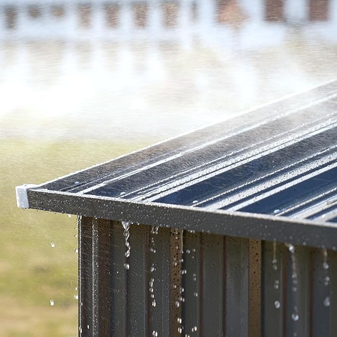 COMHOMA Shed Outdoor Storage Shed Metal,Lockable Doors Tool Sheds with Sloping Roof,Steel Garden Shed with Air Vent for Backyard,Patio,Lawn,Poolside (Grey, 10'*8')