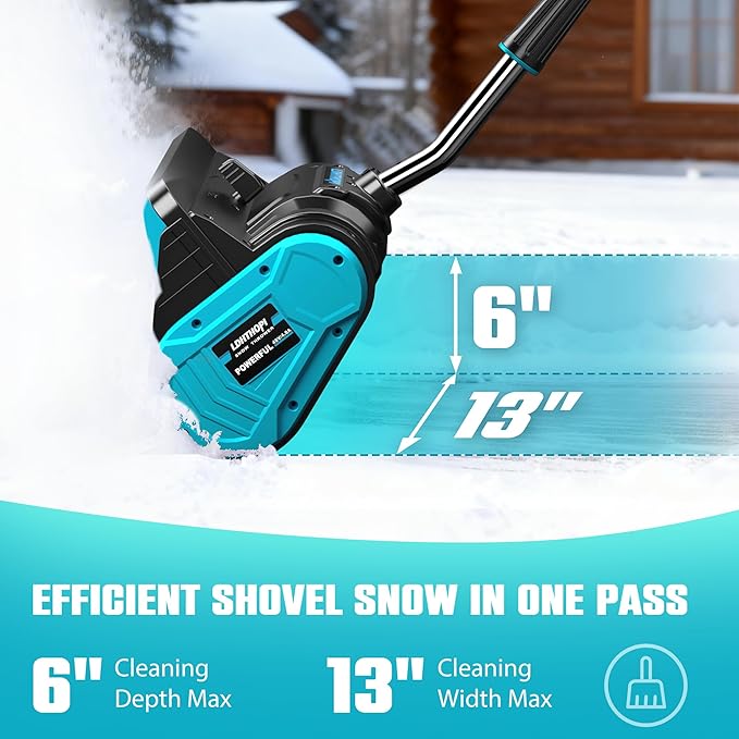 LDHTHOPI 40V Cordless Snow Shovel, 13-Inch Brushless Electric Snow Blower with Directional Plate, 2X 4.0 Ah Batteries & Quick Charger, Adjustable Front Handle and Deflector for Home,Yard and Patio