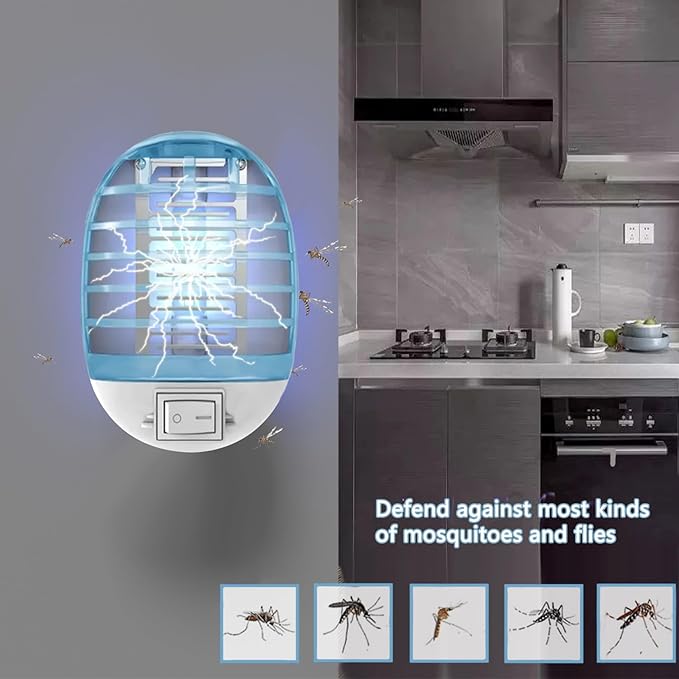 Bug Zapper Indoor,Fly Traps,Flying Insects,Electronic Insect Killer Fly Insect Trap Plug-in Mosquitoes Killer Mosquito Zapper with Blue Lights for Living Room,Kitchen,Bedroom,Office (6Packs)