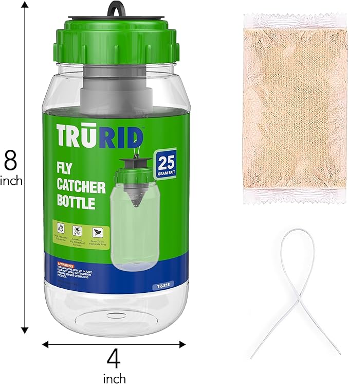 Fly Traps Outdoor- Reusable Hanging Fly Trap- (3-Pack) Add Water to Catch House & Horse Flies in Garden, Backyard & Barn, Natural and Non-Toxic