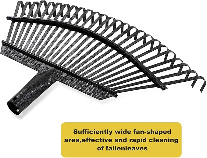 HOSKO 79 Inch Leaf Rake, 25 Tines Garden Rakes with Adjustable Sectional Handle for Quick Clean Up of Lawns, Garden, Farm, Pasture, Yard and Chicken Coop