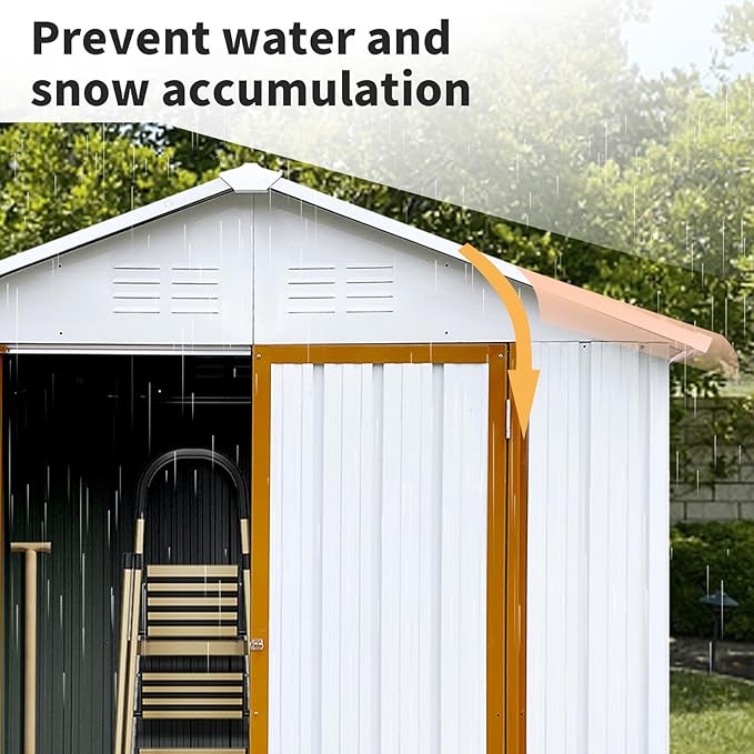 6FT x 4FT Outdoor Metal Storage Shed, Apex Roof Garden Shed with Durable Steel Construction – Weather-Resistant Tool Shed for Backyard, Patio & Lawn (Lockable, Easy Assembly)