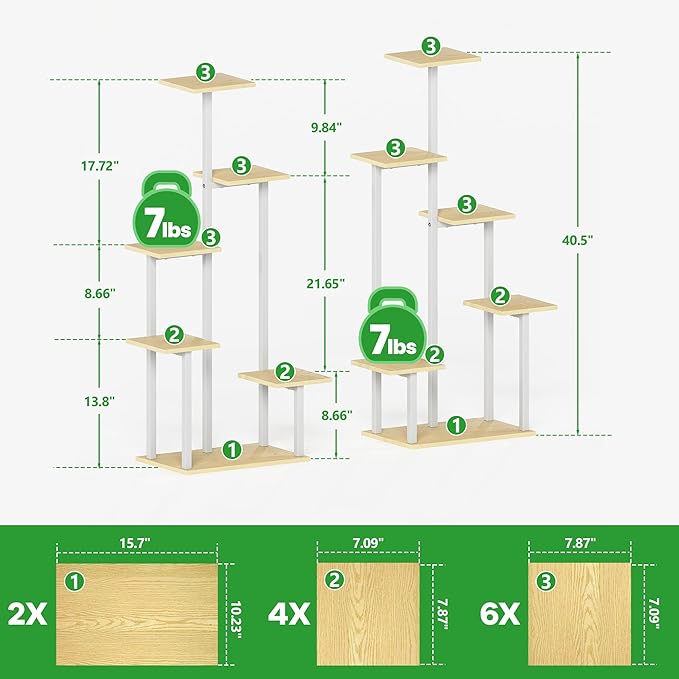Plant Stand Indoor with Grow Lights - Tiered Corner Shelf Small Metal Lighted Flower Rack Multiple