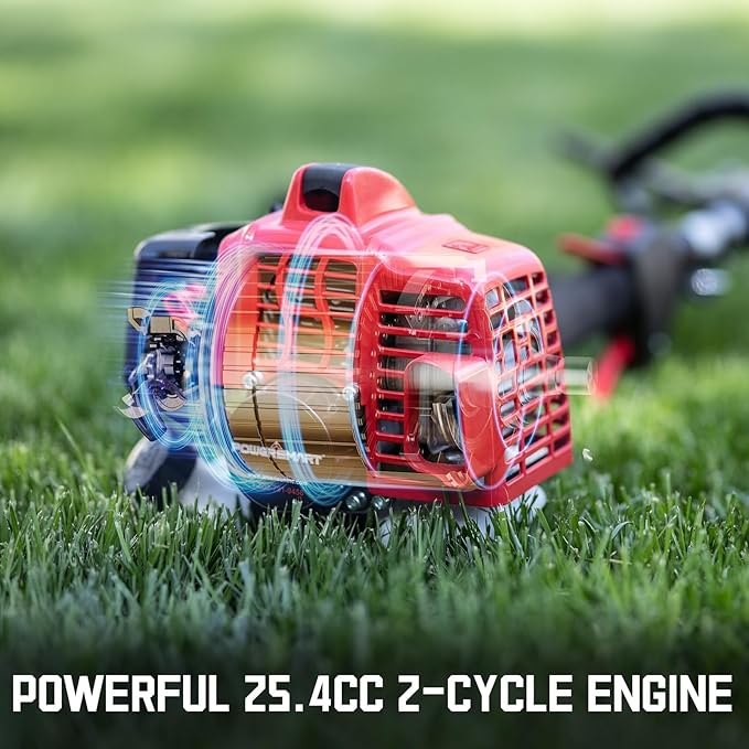 PowerSmart 22 in. 170cc RWD Self Propelled Gas Lawn Mower & 16-Inch 25.4cc String Trimmer/Edger with 10-Inch Brush Cutter