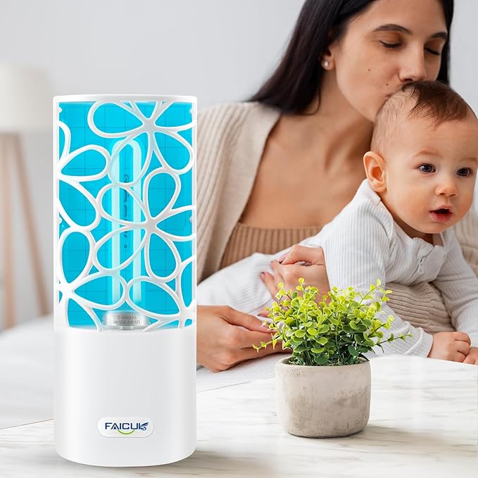 Faicuk Plug in Fly Light Trap with UV Bulb for Capturing Gnats, Mosquitos and Other Flying Small Insects Non-Zapper for Inside Your Home