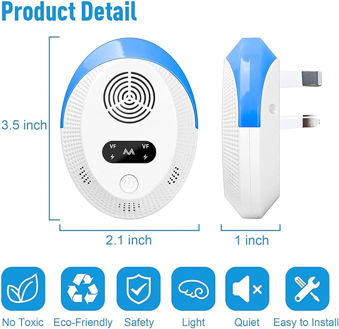 2025 Upgraded Mouse Repellent, Ultrasonic Pest Repeller, Home Indoor Pest Repellent for Insect, Roach, Spider, Ant, Bug, Rodent, Mouse, Bugs, Mosquito, Mice, 6 Packs