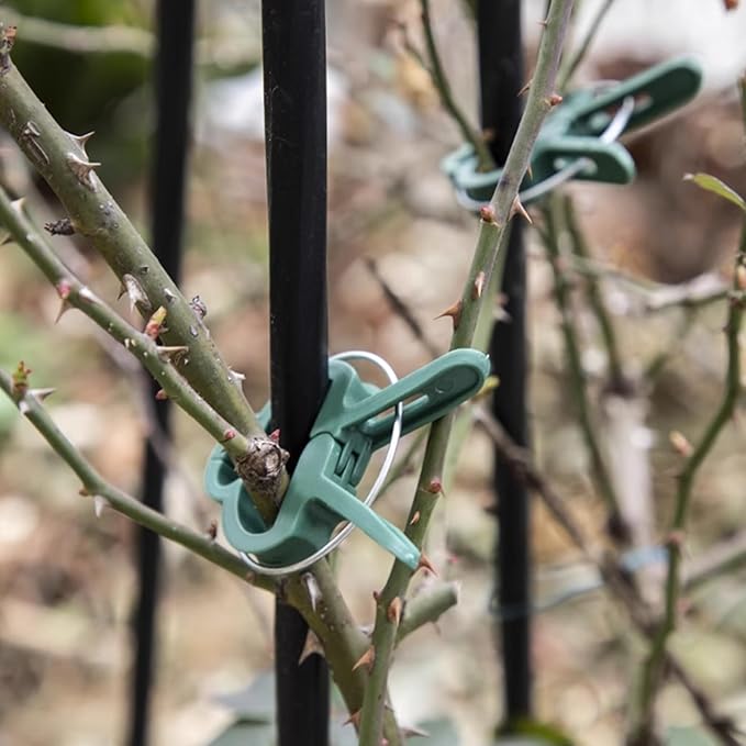 Plant Support Clips, 80 PCS Gentle Flower Plant Clamps for Supporting Vine Climbing Plants Plant Clips Garden Clips for Tomato Cage 2 Sizes in one Pack