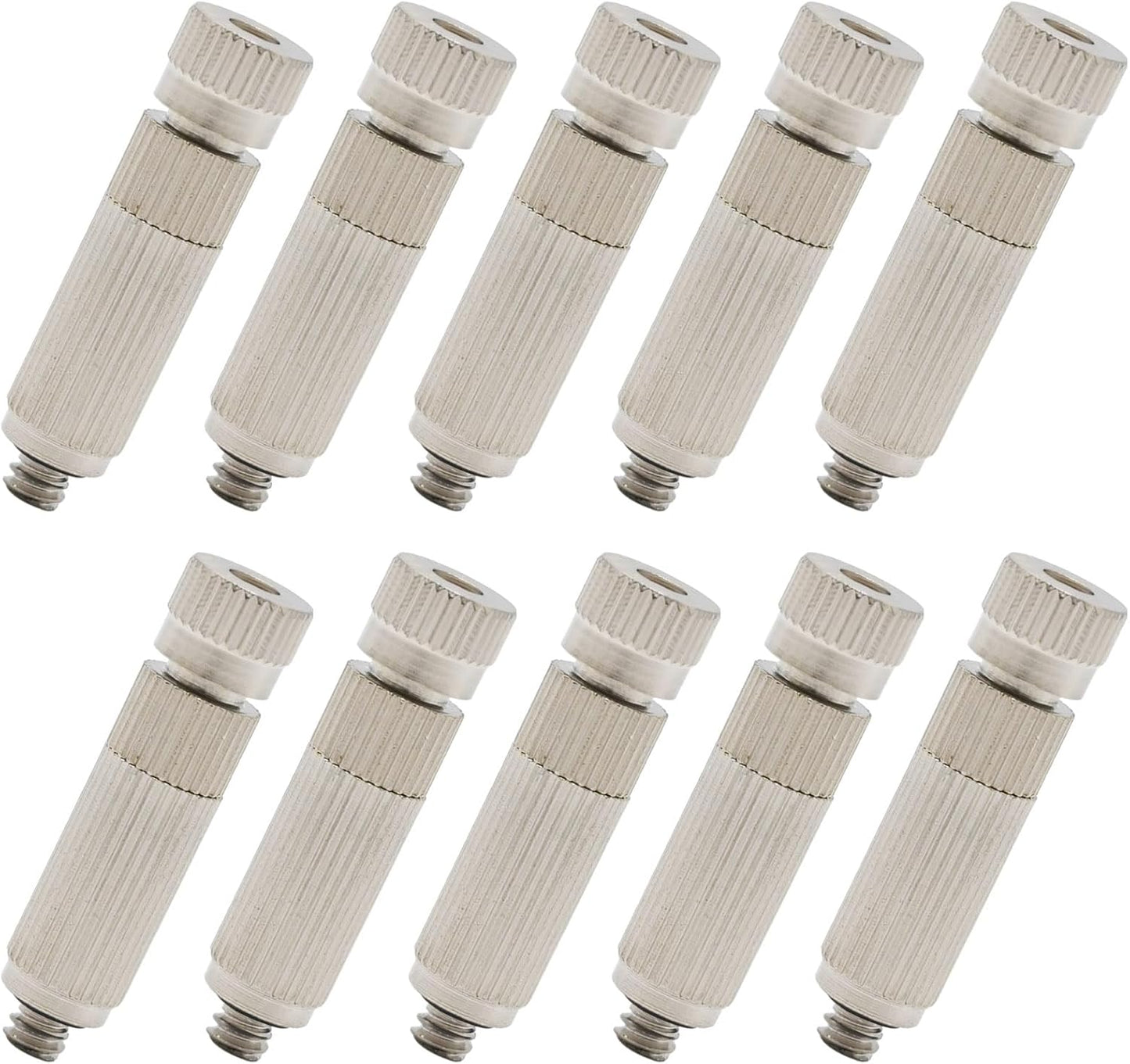 10 Pcs Stainless Steel Misting Nozzles For Outdoor Cooling Misting System, High Pressure Anti Drip Cleanable, 3/16" Thread (0.6mm)