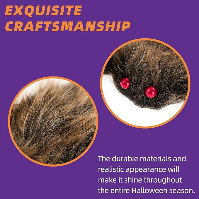 Halloween Decorations Outdoor and Indoor,78" Giant Spider Decorations,Scary Large Spider Props for Yard Lawn,Halloween Party Decorations,Haunted House Decor,Golden