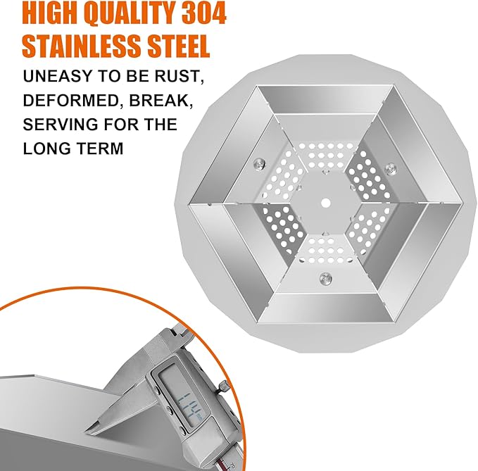KEESHA Heat Deflector for Mesa XL Solo Stove 10.5’’, 304 Stainless Steel Heat Diffuser with 3 Detachable Legs, 1.4 lbs Solo Stove Mesa XL Accessories-Capture Warmth & Expands Heat Radius