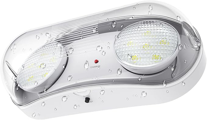 Wet Location Rated Outdoor Emergency Light,Waterproof Exterior Led Emergency Lights with Battery Backup,Adjustable Heads,Commercial Hardwired Emergency Lighting,UL Listed,120-347V(1 Pack)
