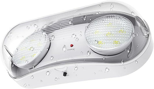 Wet Location Rated Outdoor Emergency Light,Waterproof Exterior Led Emergency Lights with Battery Backup,Adjustable Heads,Commercial Hardwired Emergency Lighting,UL Listed,120-347V(1 Pack)