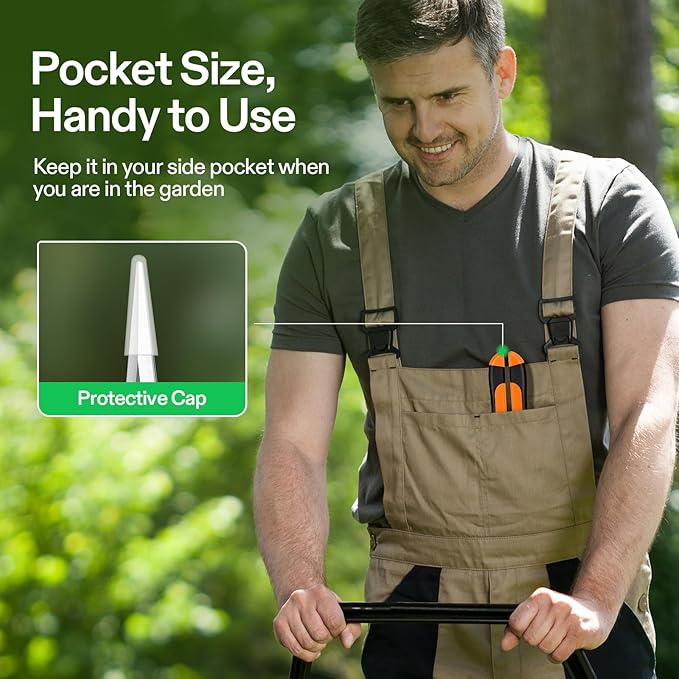 VIVOSUN 2-Pack 6.5 Inch Gardening Scissors Hand Pruner Pruning Shear with Straight Stainless Steel Blades Orange