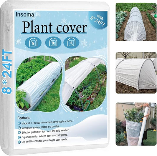 Insoma 1.1oz/yd Plant Covers Freeze Protection,10 * 30ft Floating Row Cover for Garden, Frost Plant Blanket for Winter Frost/Sun Pest Protection