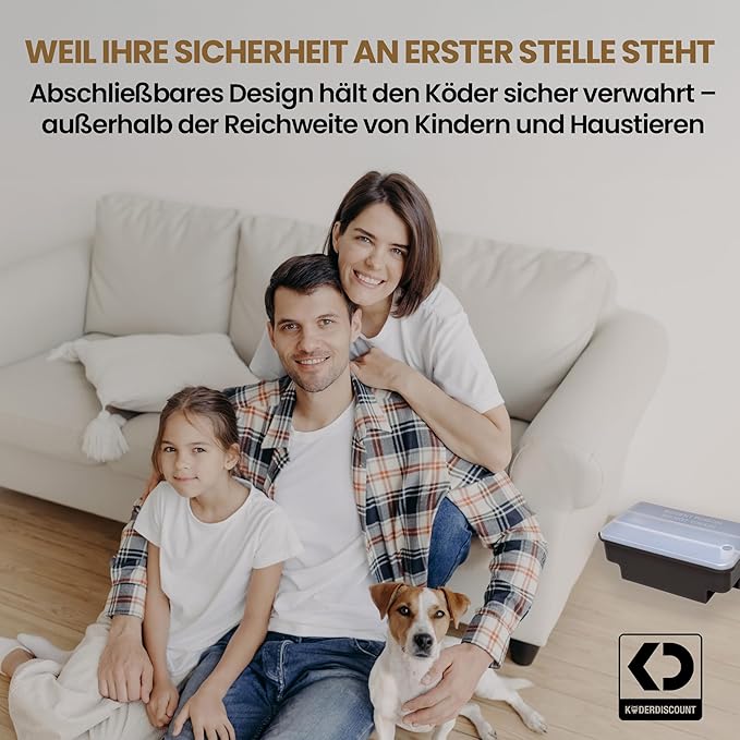 Köder-Discount Mouse & Rat Bait Station (Bait Not Included) – 2 Lockable Rat Bait Stations with Clear Lid & Dual Entry – Weather-Resistant, Tamper-Proof Rodent Trap (8.7 x 5.5 x 3.1)