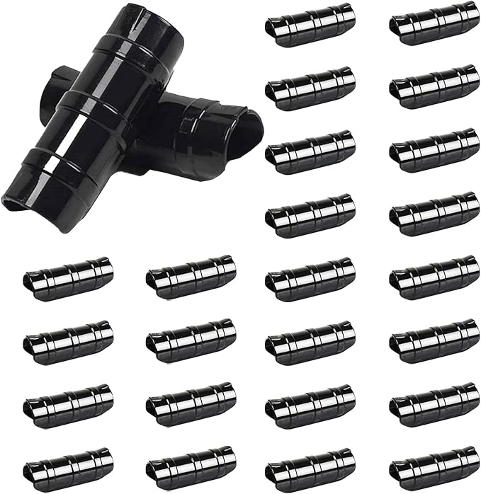 60PCS Greenhouse Clips 1 Inch Greenhouse Clamps Black Plastic Clamps Garden Buildings Tube Clips for PVC Pipe Greenhouse Films, Sunshade Nets, Row Covers, Shelters, Farming, Gardening
