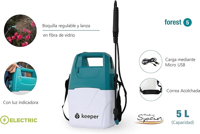 Battery-Operated Handheld Lawn and Garden Sprayer,Keeper Forest 5