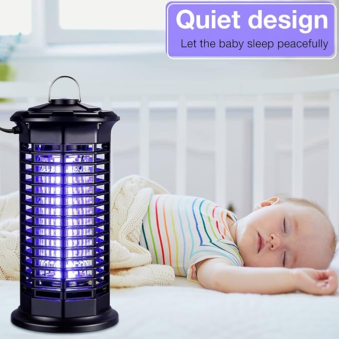 3 Pieces Bug Zapper Outdoor Indoor Electric Mosquito Zappers Fly Traps Waterproof Mosquito Killer Electronic Insect Killer Catcher with Light for Home, Garden, Backyard, Camping, Patio, Room