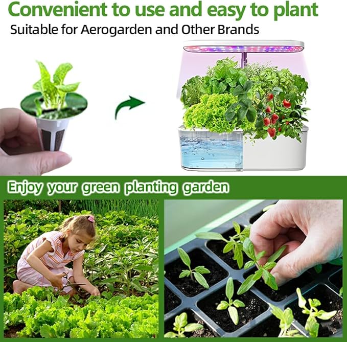 101pcs Hydroponic Pods Kit - Grow Anything Seed Pods with 30 Grow Sponges, 30 Labels, 15 Grow Baskets & Domes 10 Plant Tags and 1 tweezer | Fits Most Indoor Gardening Planting Systems