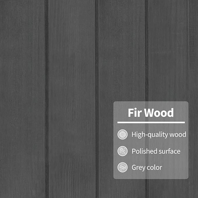 MCombo Wooden Cold Frame Greenhouse, Raised Flower Planter Shelf Protection for Outdoor Indoor Use, 0760 (Dark Grey)