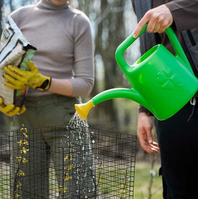 5 Pack Wire Plant Protectors Square Wire Plant Cages Mesh Plant Cage Chicken Wire Cloche with 20 Ground Stakes and 100 Nylon Ties Protect Plants, Garden,Shrubs and Vegetables from Animals, 12x12 inch