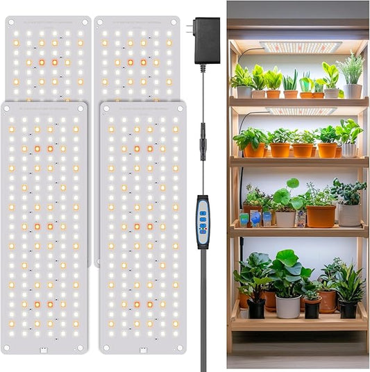 Grow Lights for Seed Starting, 552 LED Full Spectrum Plant Light Panel for Growing Indoor Plants, Slim Grow Lamp with UL Adapter, 6/12/16H Timer, 3 Light Modes, 5 Dimmable