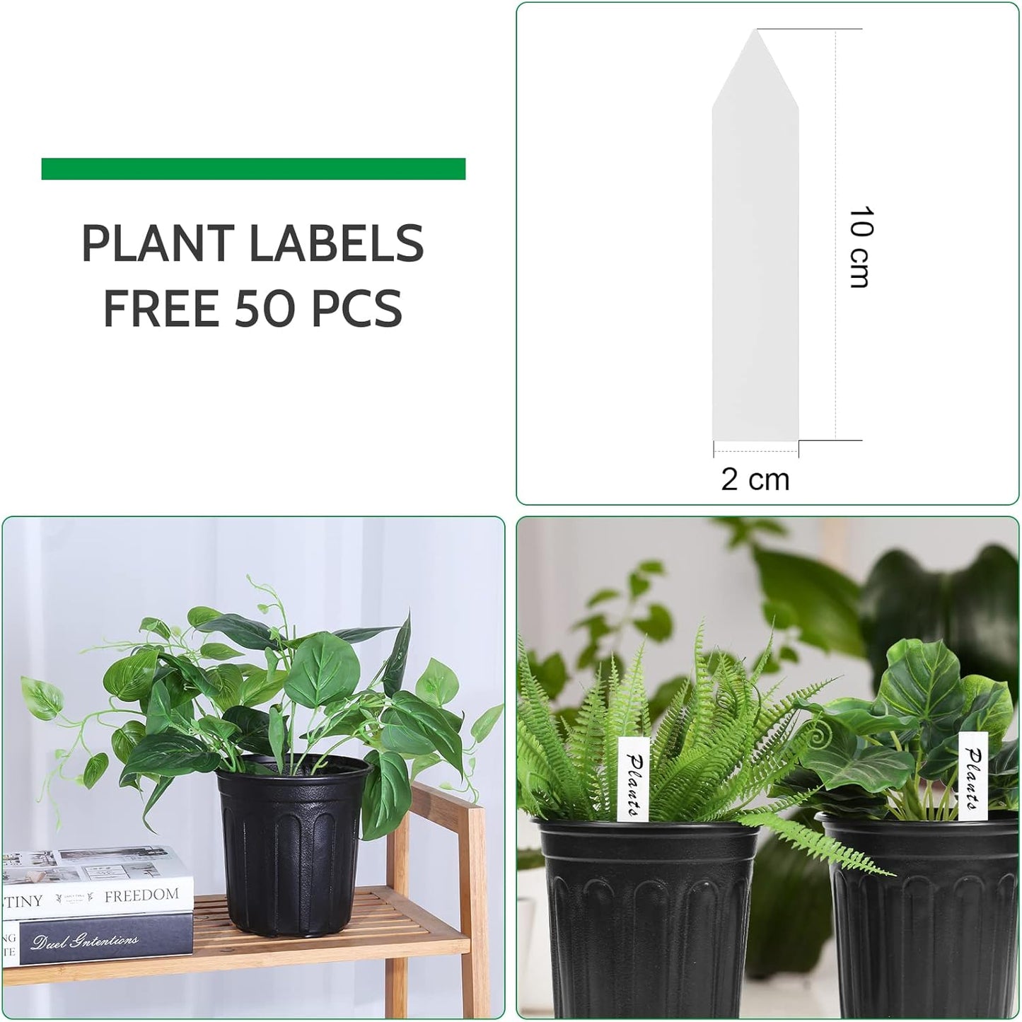 JERIA 50-Pack 1 Gallon Flexible Plant Nursery Pots with 50Pcs Plant Labels,Thickened Soft Plastic Seedling Pots,Seed Starting Pot Flower Plant Container for Succulents，Seedlings