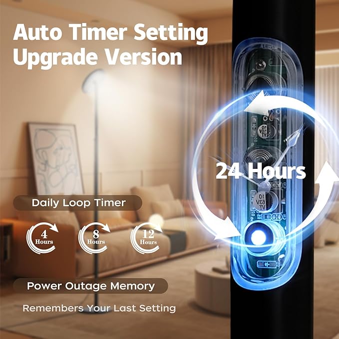 40W Full Spectrum Tall Grow Light with 24H Cycle Timer, 10-Level Dimmable & Color Temperature, Adjustable Height - Plant Lights for Indoor Growing