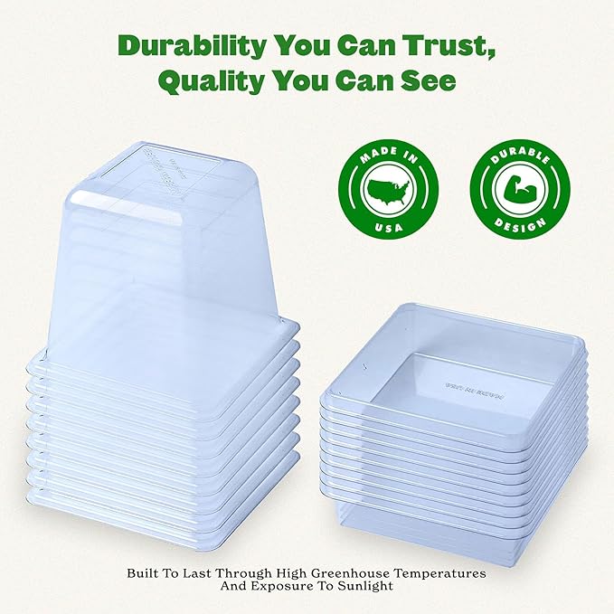 Epic Gardening Reusable Germination Domes & Trays - Easy Watering Seed Starting - Gardener Friendly Plant Trays for Seedlings | UV-Treated & BPA-Free (8)