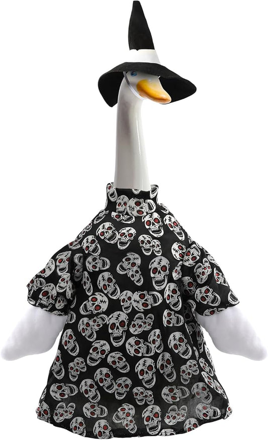 Porch Goose Outfits Clothes for 23" High Cement or Plastic Lawn Garden Goose Halloween Outdoor Decoration