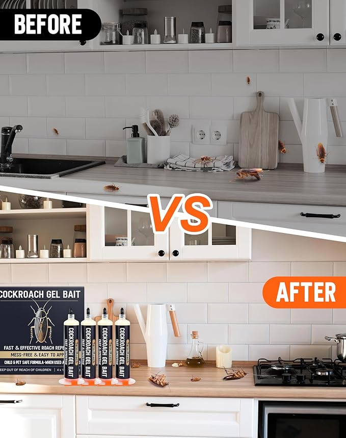 Cockroach Gel Bait Pen - Cockroach Repellent Indoor Roach Attractant with Plant-Based Formula and Essential Oils, Non-Toxic & Family Safe