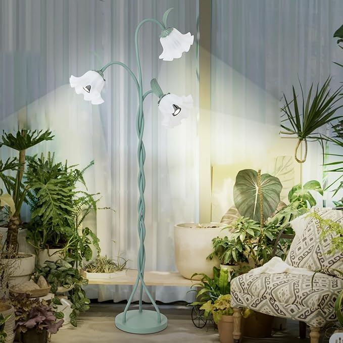 HMVPL Grow Lights for Indoor Plants, Full Spectrum Plant Lights for Indoor Growing with 3 7W Grow Light Bulbs, Foot Switch, Standing Tall Growth Lamp with Flexible Gooseneck for Middle Small Plants