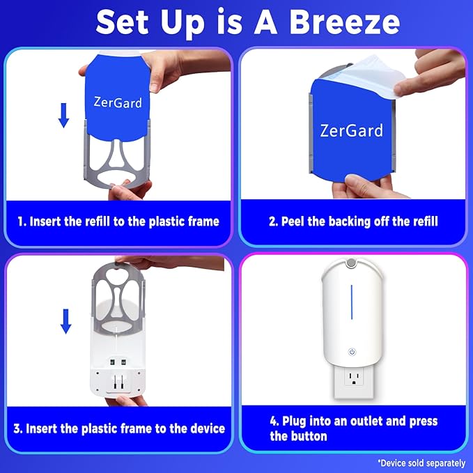 ZerGard Flying Insect Trap Refills Compatible with ZM001 and ZM002, Indoor Fruit Fly Trap Super Sticky and Odor-Free, Effective Insect Control Attracts and Traps Flying Insects Bugs Flies, 10 Refills