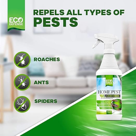 Eco Defense Biobased Pest Control Spray - Ant, Roach, Spider, Bug Killer and Repellent - Natural Indoor & Outdoor Bug Spray - Child & Pet Friendly