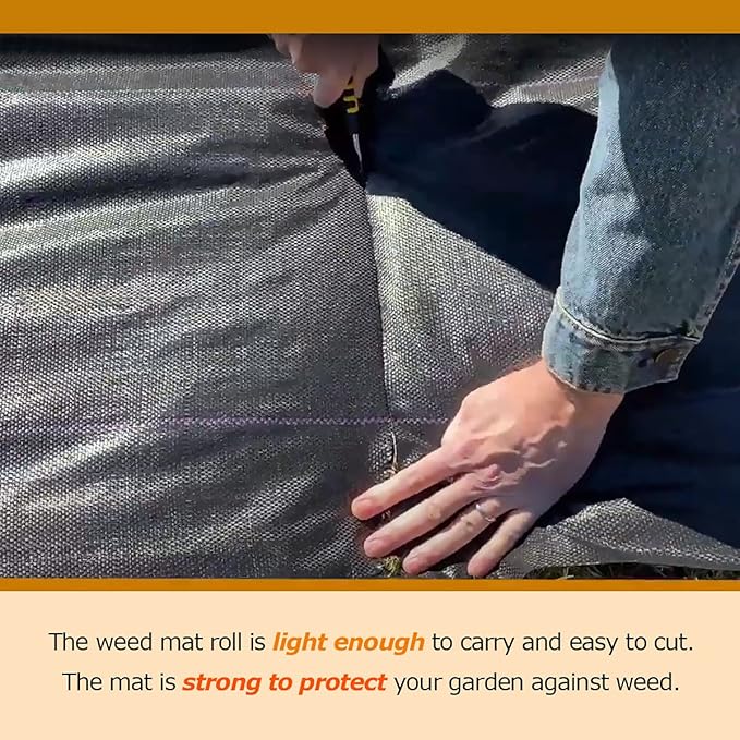 Ashman Landscape Fabric Weeds Blocking Mat 3' x 100', Heavy-Duty Weed Barrier Protection for Gardens and Landscaping