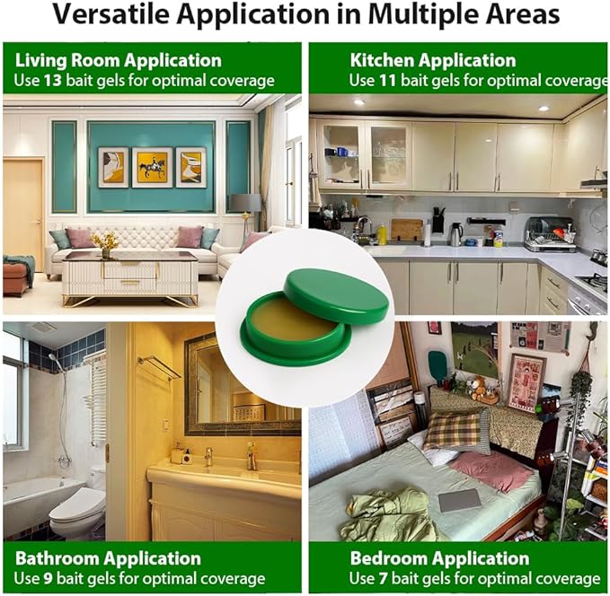 36 Pack Roach Killer Indoor Infestation Roaches Gel Bait Stations, Powerful Cockroach Killer Indoor Home for Roach Infestation, Long-Lasting & Effective Cockroach Gel Bait, Easy to Use & No Mess