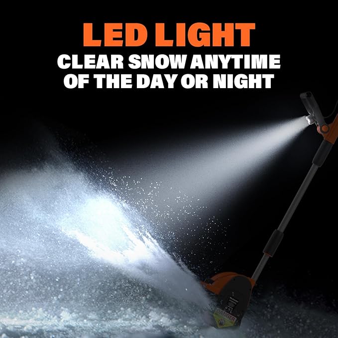 MAXLANDER Electric Snow Shovel Cordless, 20V 12-Inch Cordless Snow Blower, Battery Snow Shovel with LED Lights, Directional Plate and Adjustable Front Handle (4.0Ah Battery, Charger & Cover Included)