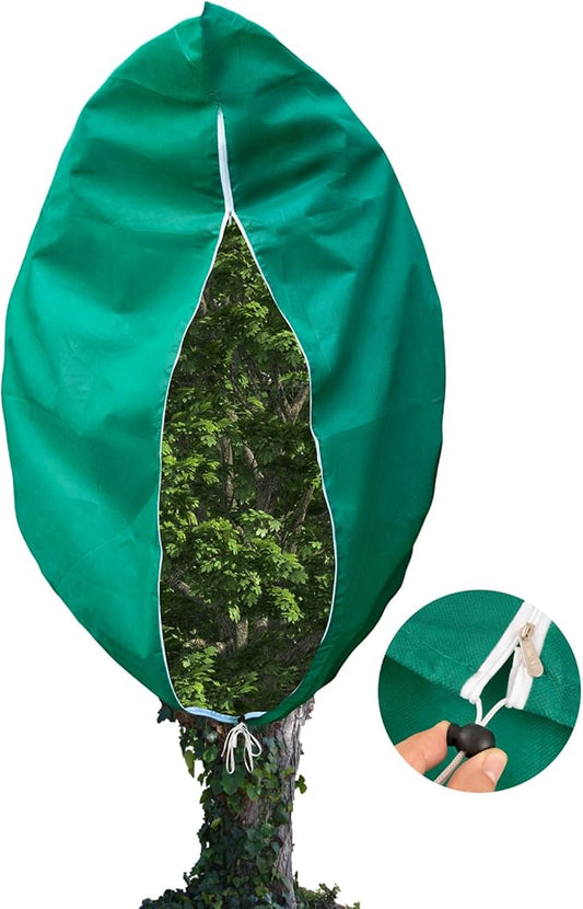 Insoma Extra Large Plant Cover Freeze Protection 86.6" W X 97.5" H, Outdoor Plants Frost Protection Covers with Zipper & Drawstring, Frost Blankets for Tree, Shrub Potted Plants Cover in Winter
