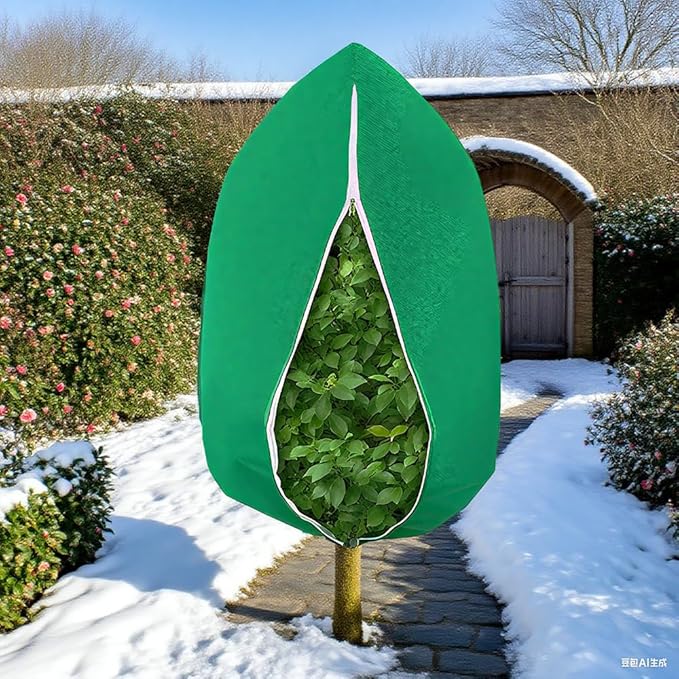 3PC Winter Plant Covers Freeze Protection Kit - 47x71 Reusable Frost Blankets with Adjustable Drawstring for Outdoor Bushes Potted Plants Tree