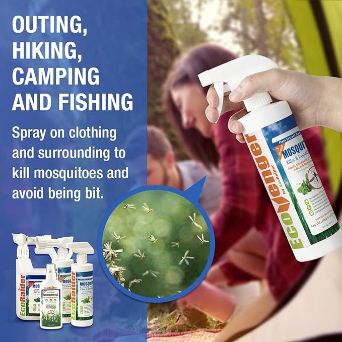 EcoVenger Mosquito Killer by EcoRaider Triple-Action Spray 16 oz, Kills All Stages + Larvae Control + Lasting Repellency, Indoor & Outdoor, Citrus Scent, Non-Toxic Plant Based Formula