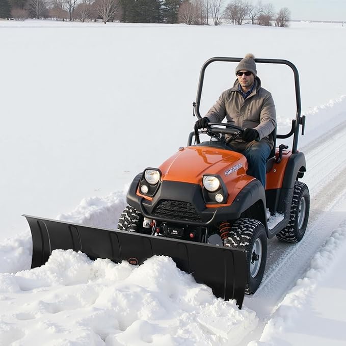 VEVOR Snow Plow Kit, 48in Universal Snow Plow Attachment, Height & Left-Right Adjustable, Quick to Detach, Steel ATV Scrape Blade, 3 Mount Options, Efficient Snows Clearing, for Most ATVs & UTVs