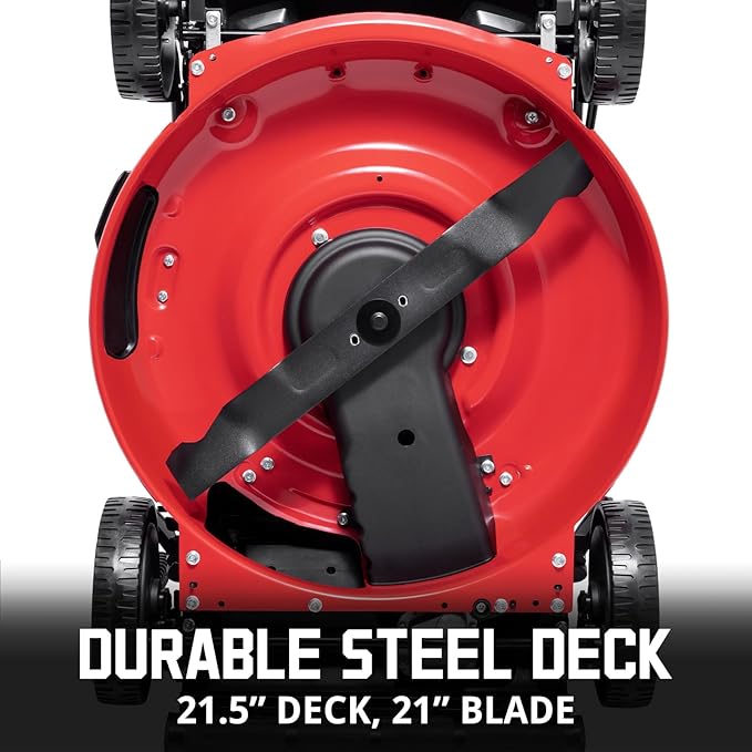 PowerSmart 21 in. Gas Lawn Mower with 144cc 4-Stroke Engine, Push Mower with Mulch, Side-Discharg, Bagger, 6-Positions Adjustable Cutting Height