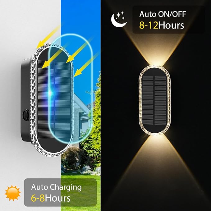 10 Pack Solar Fence Lights-RGBW Solar Powered Fence Wall Lights Waterproof 8-Color Changing Dual Lens Up/Down Lighting Wall Lights for Outdoor/Patio/Porch/Pool Cage