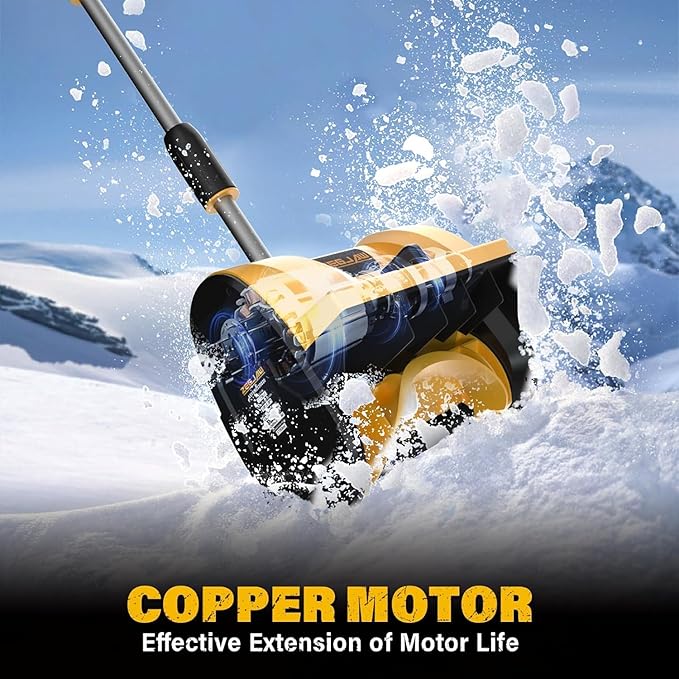 Cordless Snow Shovel,20V 12-Inch Electric Snow Shovel, Snow Blower Cordless with Directional Plate and Adjustable Front Handle, Equipped with LED Lights(4-Ah Battery and Quick Charger Included)